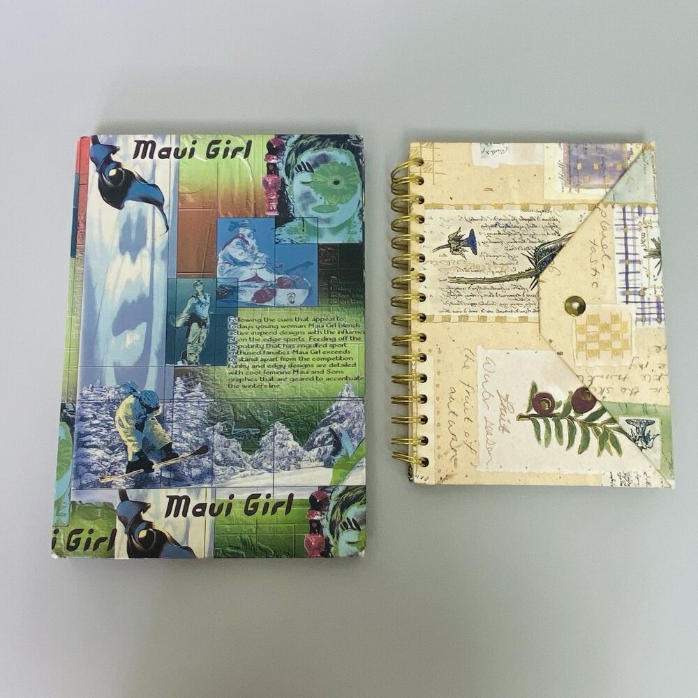 Maui Girl Journal Diary & Spiral Envelope Notebook Lot of 2 Lined Paper NOS